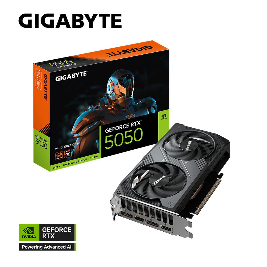GIGABYTE GeForce RTX™ 5050 WINDFORCE OC 8G – Turbo Tortoise Tech