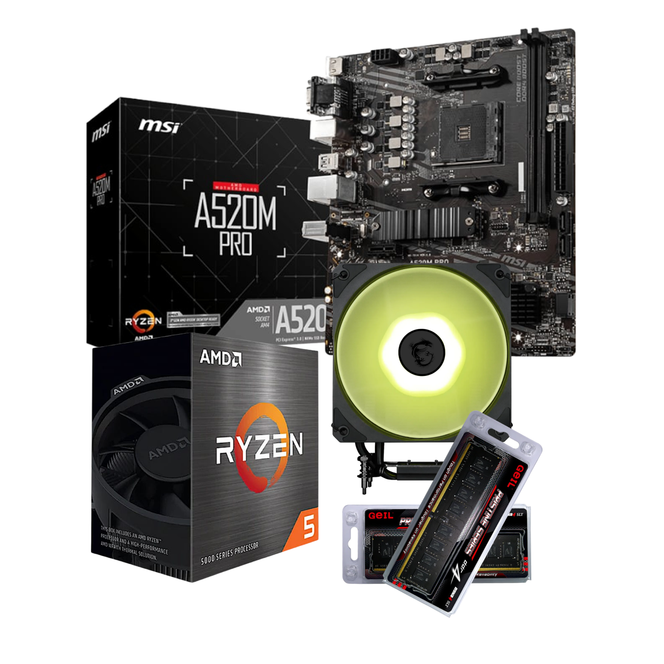 MSI A520M-PRO RYZEN 5 5500 3.6GHz 2x8GB DDR4 Upgrade Kit - FREE