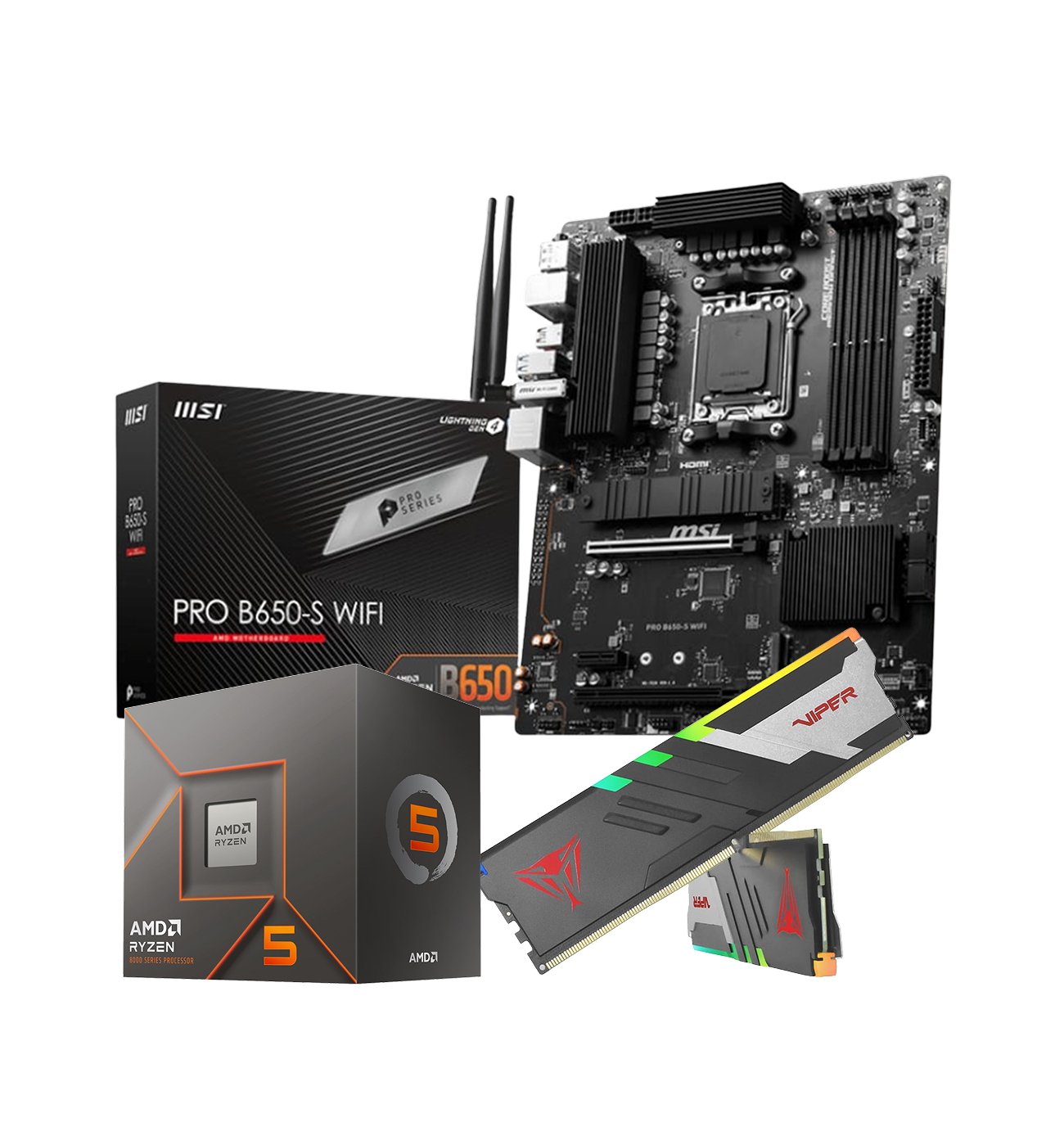 MSI PRO B650-S Wi-Fi AMD RYZEN 5 8400F Upgrade Kit – Turbo