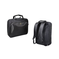 Port Designs Manhattan 15.6" Combo Toploader Backpack - Black, Convertible Design