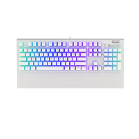 ENDORFY Omnis Pudding Onyx White Red Mechanical Gaming Keyboard – Kailh Red, RGB, PBT Pudding Keycaps, Magnetic Wrist Rest